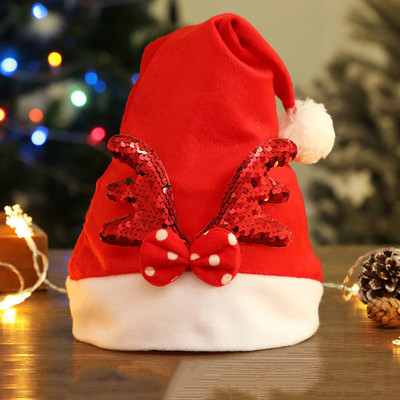 1kom Božićni jelen Meka kapa Djeda Mraza Božićna kapa Božićni šeširi Djed Mraz Kapa za božićnu zabavu Božićni crtić Šator za velike događaje #50g