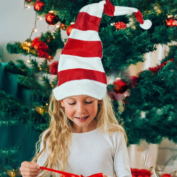 Χριστουγεννιάτικα καπέλα μακριά ριγέ τσόχα βελούδινο καπέλο ξωτικού Αξεσουάρ Χριστουγεννιάτικου πάρτι για ενήλικες Χριστουγεννιάτικο καπέλο για αποκριάτικο πάρτι