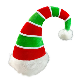 Коледна шапка Декоративна мека плюшена подпора Раирана шапка на Дядо Коледа за Хелоуин
