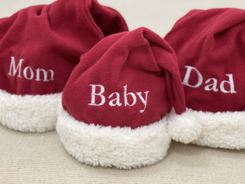 Коледна шапка за родители и деца Сладка детска шапка с помпон, момиче, момче, плътен топъл цвят, шапка с боне за майка и бебе за деца