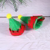 Šešir Božićne mini lizalice Djed Vilenjak Kapica slatkiša Poklopac Boca Dekoracija Ukrasi Poklopac