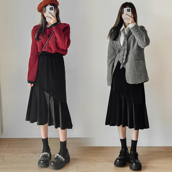 Дамска черна пола - за бременни 