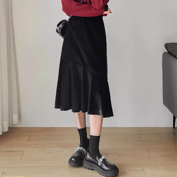 Дамска черна пола - за бременни 