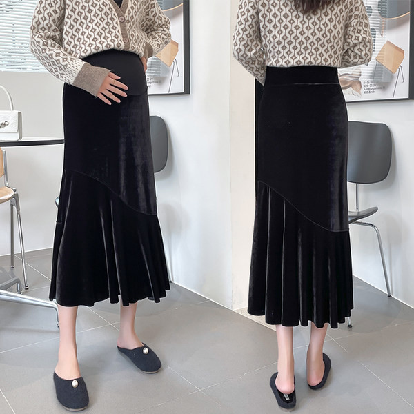 Дамска черна пола - за бременни 