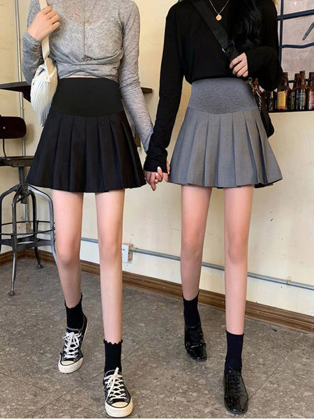 Дамска къса пола тип плисе за бременни