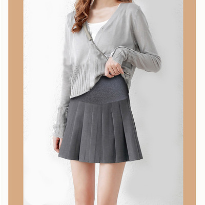 Дамска плисирана - къса пола за бременни 