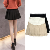 Дамска плисирана зимна пола с висока талия за бременни