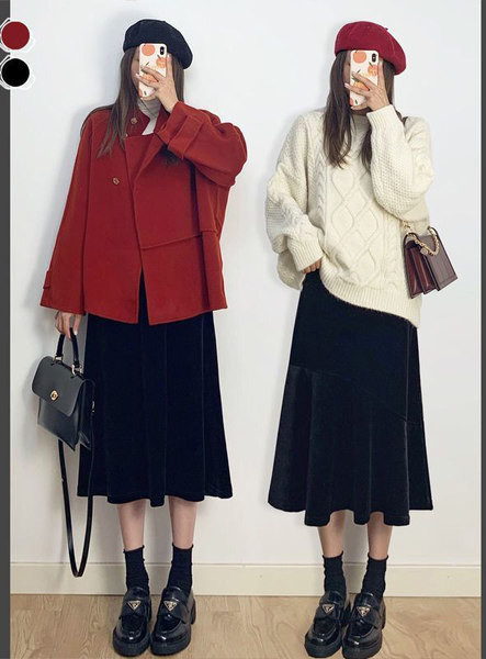 Дамска черна пола за бременни 