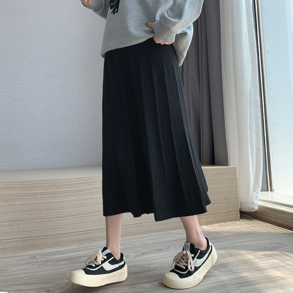 Дамска дълга - плисирана пола за бременни 