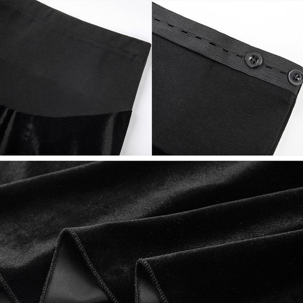 Ежедневна кадифена пола с висока талия за бременни