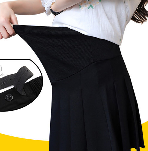 Дамска пола тип плисе за бременни с регулируема талия