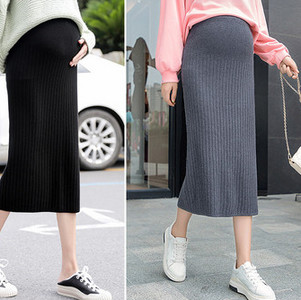 Dviejų spalvų moteriškas laisvalaikio sijonas nėščiajai