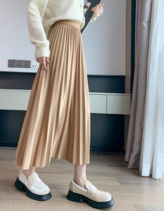 Дамска дълга плисирана пола за бременни