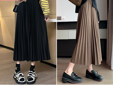 Дамска дълга плисирана пола за бременни