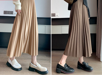 Дамска дълга плисирана пола за бременни