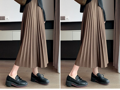 Дамска дълга плисирана пола за бременни