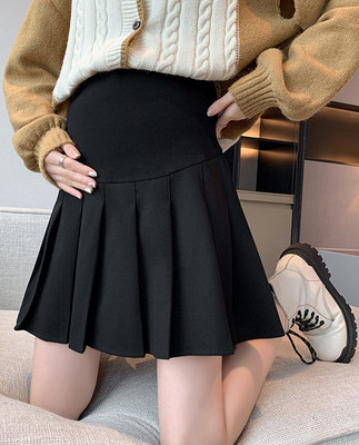 Women`s short pleated maternity skirt