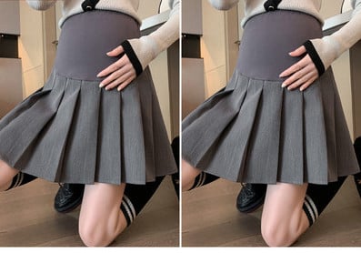 Дамска къса плисирана - пола за бременни 