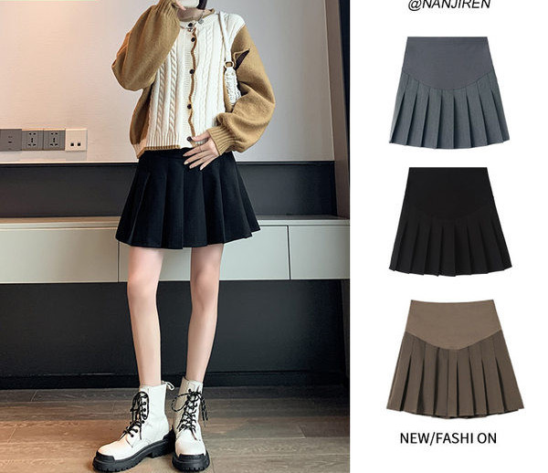 Дамска къса плисирана - пола за бременни 