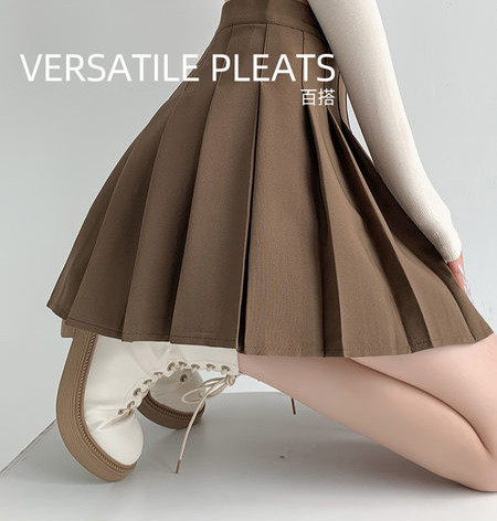 Модерна дамска къса плисирана пола за бременни с висока талия 