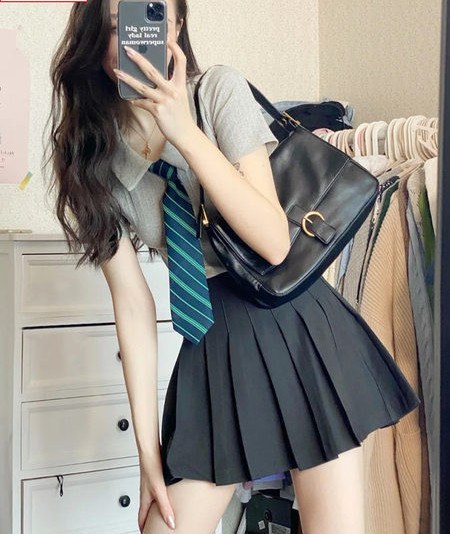 Дамска пола за бременни тип плисе с висока талия