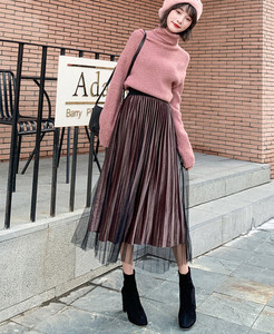 Дамска плисирана пола за бременни