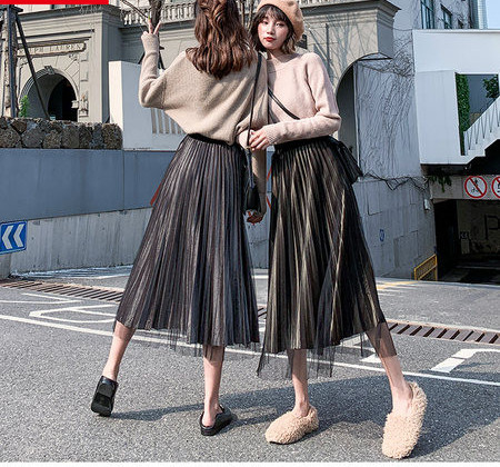 Дамска плисирана пола за бременни