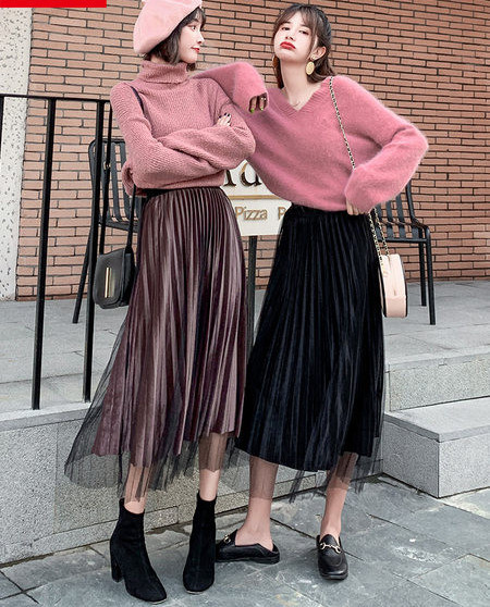 Дамска плисирана пола за бременни