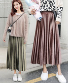 Keturių spalvų moteriškas sijonas nėštukėms