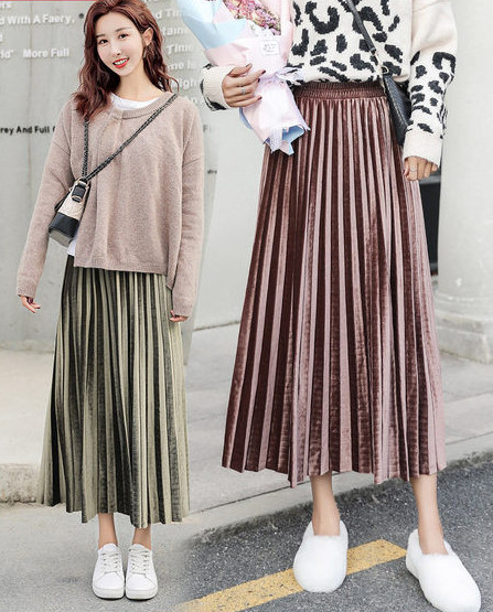 Keturių spalvų moteriškas sijonas nėštukėms