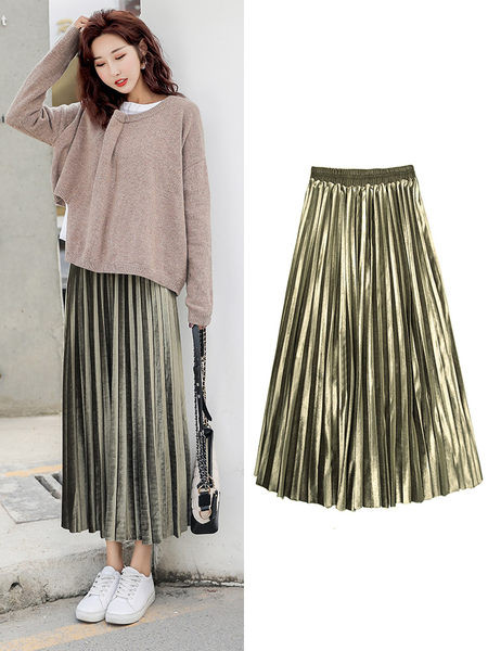 Keturių spalvų moteriškas sijonas nėštukėms