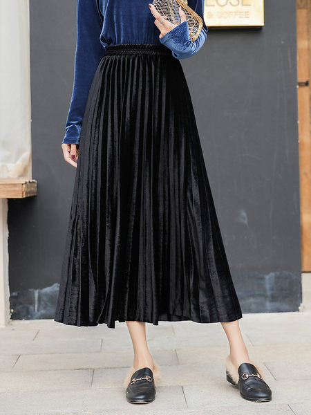 Keturių spalvų moteriškas sijonas nėštukėms