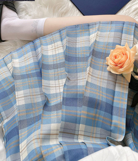 Дамска карирана пола тип плисе за бременни