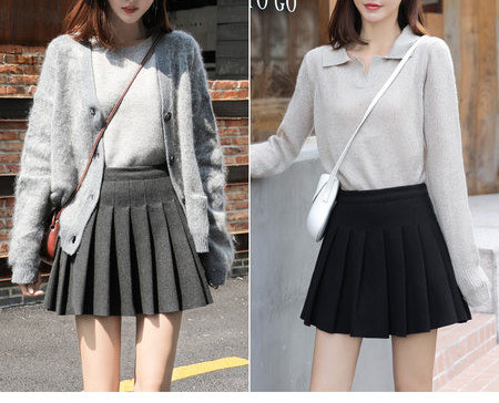 Плисирана къса пола за бременни с висока талия нов модел