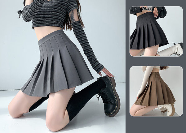 Moteriškas žieminis klostuotas sijonas nėščiosioms