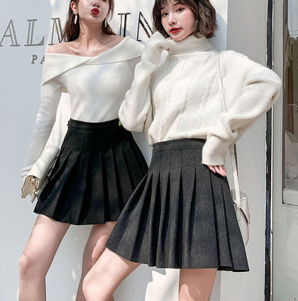 Къса плисирана дамска пола за бременни 