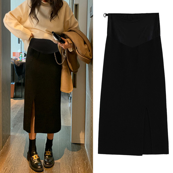 Ženska crna suknja - s trudničkim prorezom