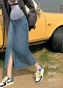 Дамска дънкова пола за бременни 