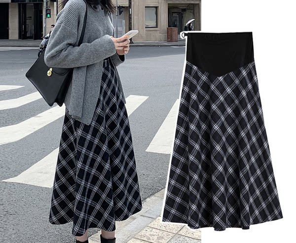 Разкроена пола с висока талия за бременни