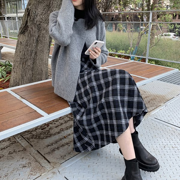 Разкроена пола с висока талия за бременни