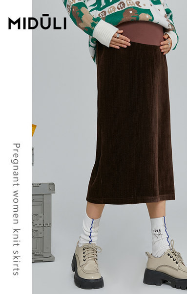 Дамска пола за бременни с широк колан 