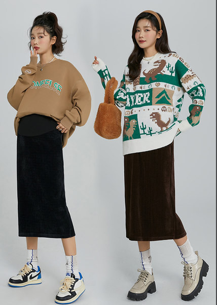 Дамска пола за бременни с широк колан 