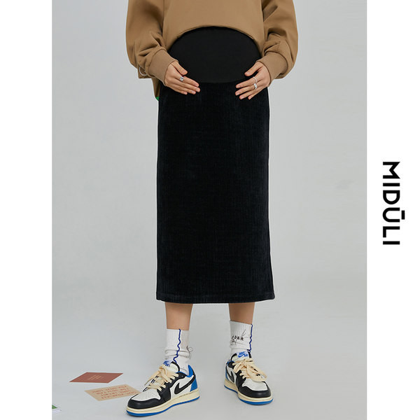 Дамска пола за бременни с широк колан 