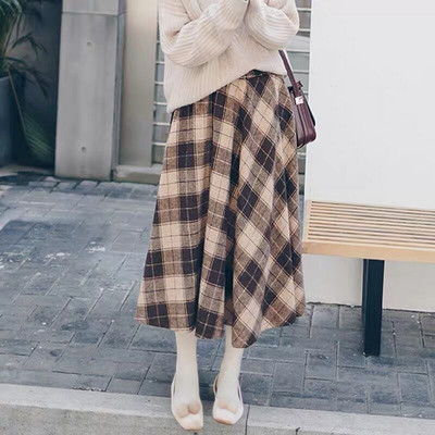 Дамска карирана пола за бременни