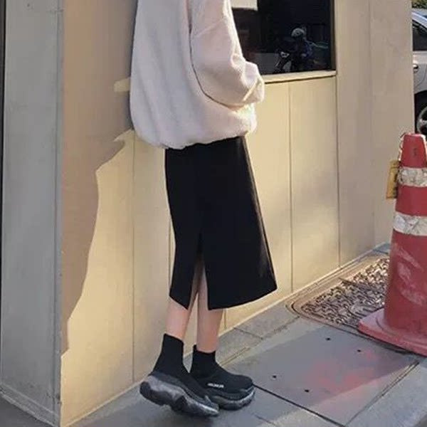 Ежедневна поларена пола за бременни с висока талия