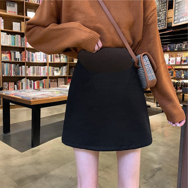 Ежедневна поларена пола за бременни с висока талия