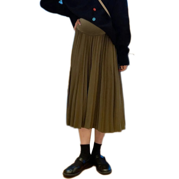 Дамска модерна плисирана пола с висока талия за бременни