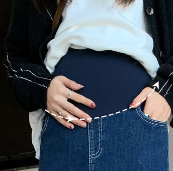 Γυναικεία τζιν φούστα με τσέπη εγκυμοσύνης