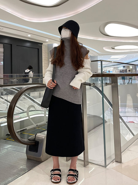 Ежедневна дамска пола с висока талия за бременни