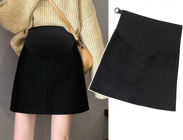 Дамска ежедневна пола за бременни с висока талия